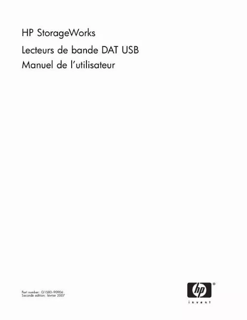 Notice HP STORAGEWORKS DAT 40 USB TAPE DRIVE autres Trouver une